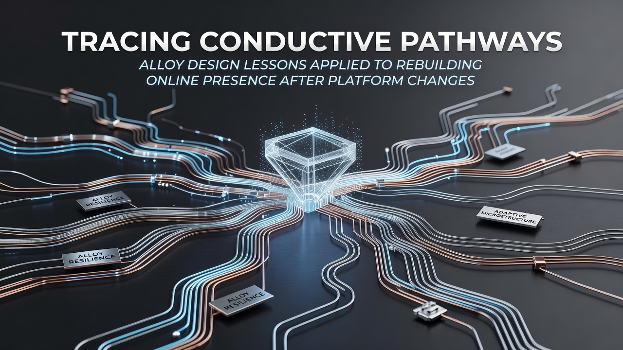 Tracing Conductive Pathways: Alloy Design Lessons Applied to Rebuilding Online Presence After Platform Changes